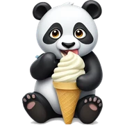 Panda eating ice cream sticker