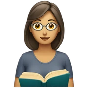 Mujer leyendo sticker