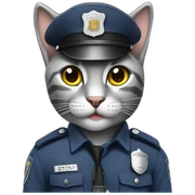 police cat grey sticker