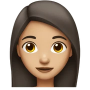 A girl with straight dark brown hair and brown eyes  sticker