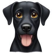 Black dog with ears like dobbie sticker