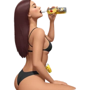 girl enjoying a drink moment sticker