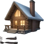 Winter cabin sticker