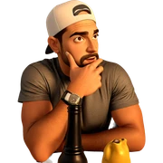 contemplative male in baseball cap sticker