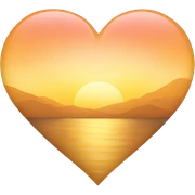 golden sunset colored heart sticker
