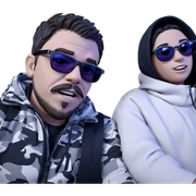 cool couple with sunglasses sticker