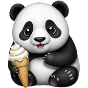 Panda eating ice cream sticker