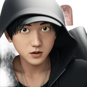 cool boy in black attire sticker