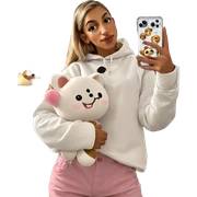 selfie with stuffed animal sticker