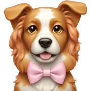 ginger dog with light pink bow  sticker