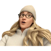 blonde girl in cozy sweater sticker