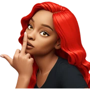 girl with long red hair sticker