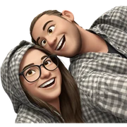 smiling boys with long hair sticker