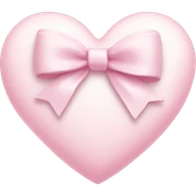 Pastel pink heart with white bow sticker