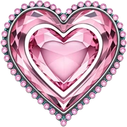 Pastel pink heart crystal transparent transformation brooch sticker