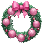 Pink Christmas wreath  sticker
