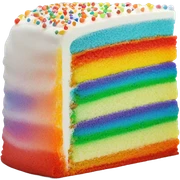 Rainbow cake slice sticker