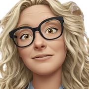 blonde girl with glasses portrait sticker