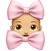 Baby pink bow sticker