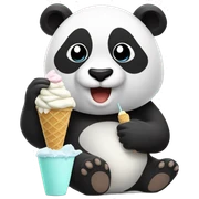 Panda eating ice cream sticker