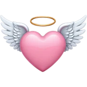 Pink heart with angel wings sticker