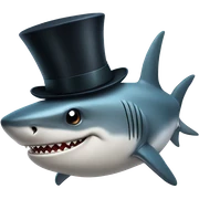 Shark with a top hat sticker
