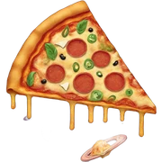 Pizza space sticker