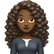 Brown skin girl with long curly hair sticker