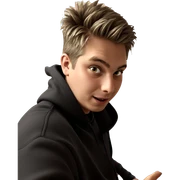 boy with phone in room sticker