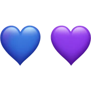 Blue and purple heart  sticker