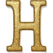Glitter letter H sticker