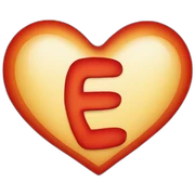 Heart with letter “E” in it sticker