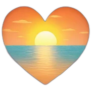 Sunrise and heart sticker