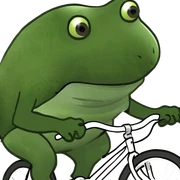 bufo riding a bike sticker