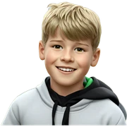 smiling boy in outdoor grass sticker