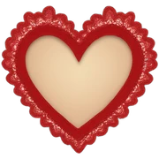 Red lace heart frame  sticker