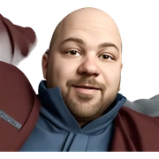 bald man with beard portrait sticker