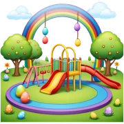 an easter rainbow play park landscape  sticker