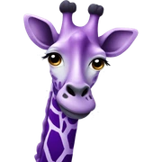 purple giraffe  sticker