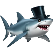 Shark with a top hat sticker