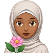 Hijab girl with a flower on her hijab sticker