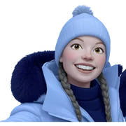 smiling girl in winter coat sticker
