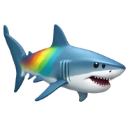 Shark with rainbow sticker