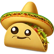 Taco wearing a hat  sticker