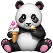Panda eating ice cream sticker