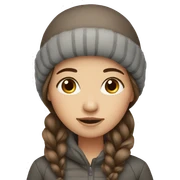 Girl long brown hair Winter  sticker