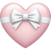 Pastel pink heart with white bow sticker