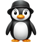 Pingüino con gorra negra sticker