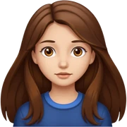 long brown hair brown eye girl sticker