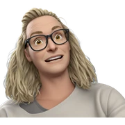blonde boy with glasses sweater sticker